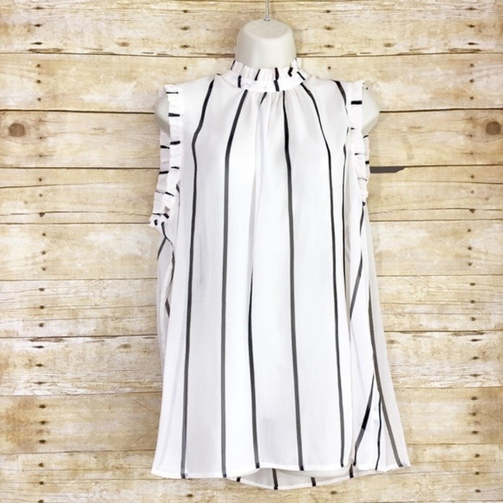 Who What Wear Women’s Ruffle Trim Blouse Cream